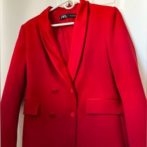 Red Double Breasted Blazer